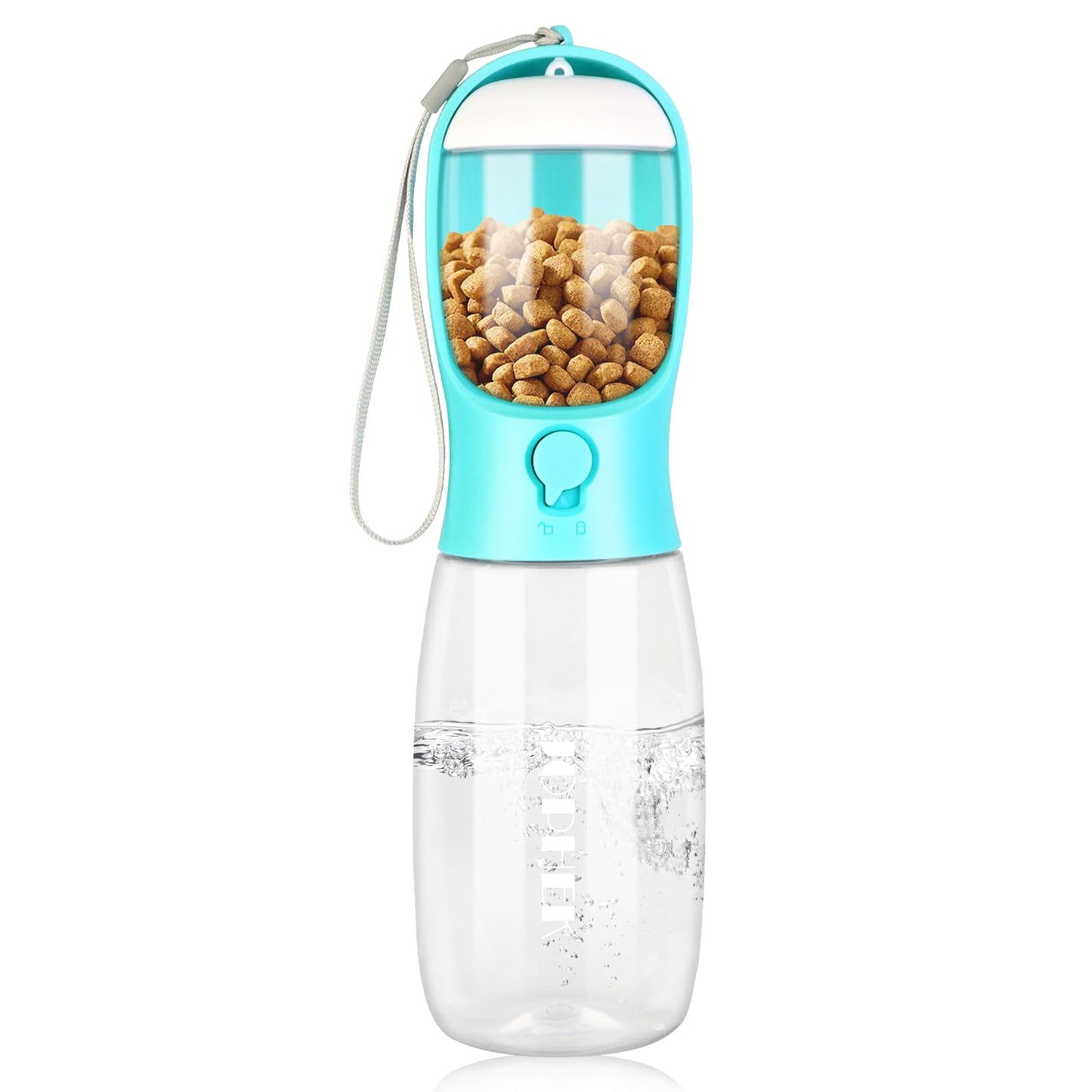 PetObcessed  2 in 1 Portable Pet Water Bottle with Storage Food and Water Container