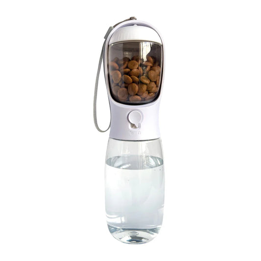 PetObcessed  2 in 1 Portable Pet Water Bottle with Storage Food and Water Container